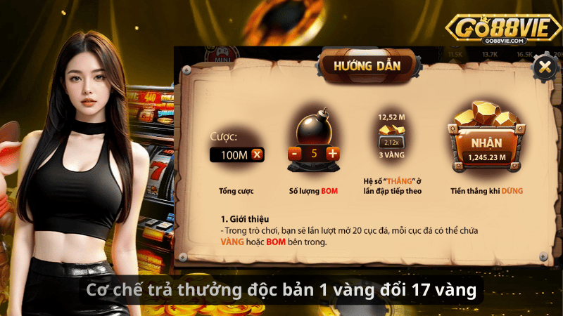 Cơ chế trả thưởng độc bản 1 vàng đổi 17 vàng