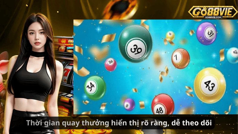 Thời gian quay thưởng hiển thị rõ ràng, dễ theo dõi