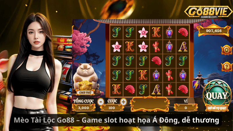 Mèo Tài Lộc Go88 – Game slot hoạt họa Á Đông, dễ thương