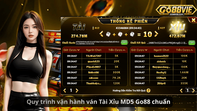 Quy trình vận hành ván Tài Xỉu MD5 Go88 chuẩn